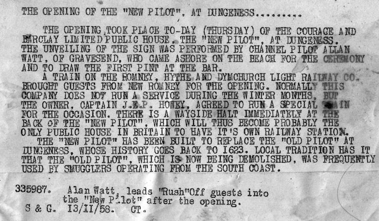 Pilot opening info 1958