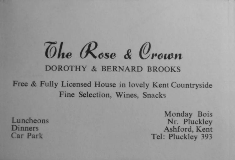 Rose and Crown card 1976