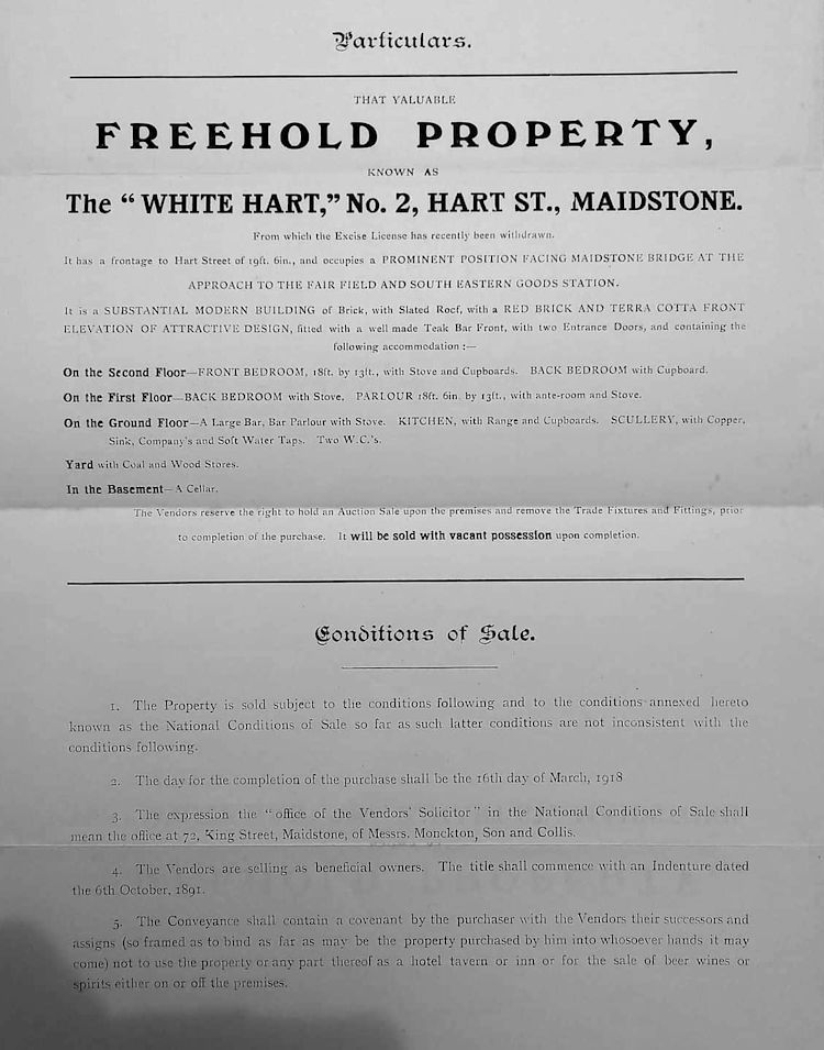 White Hart sale document 1918