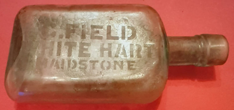 White Hart glass bottle 1900