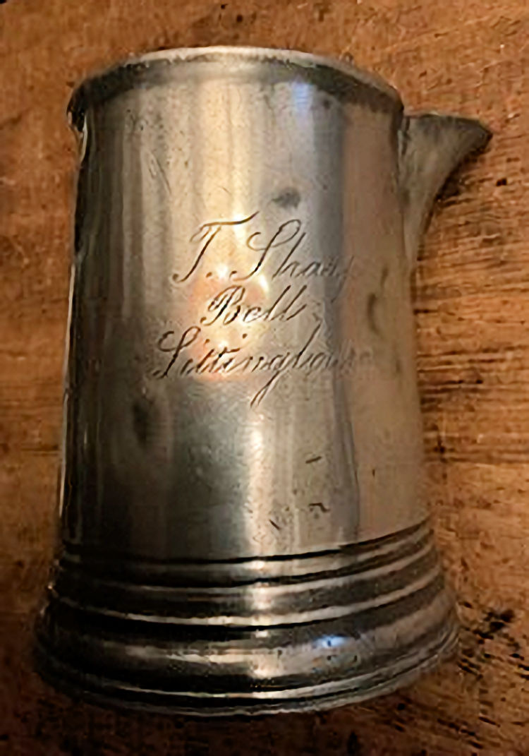 Bell pewter mug 1880