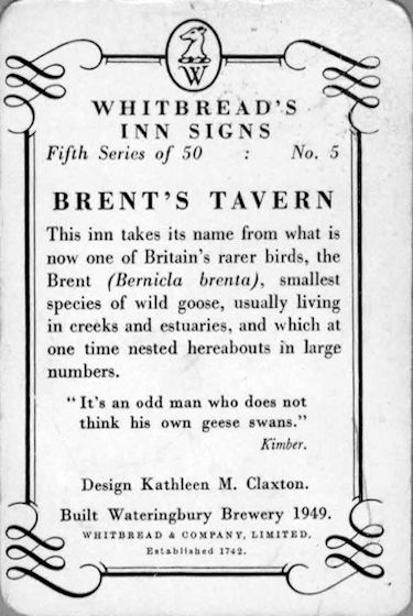 Brents Taven card 1955