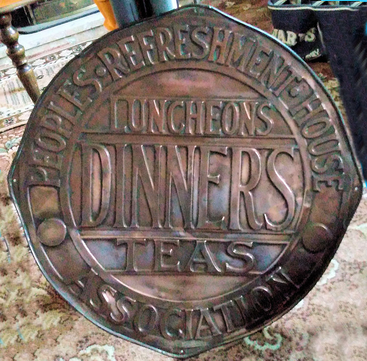 Peoples Refreshment House Association plaque