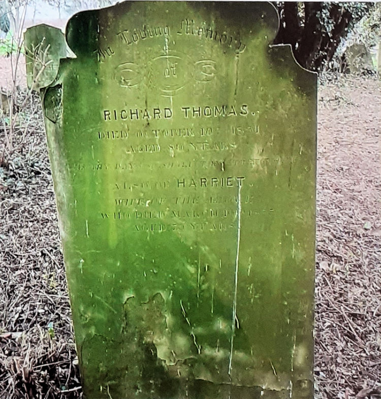 Richard & Harriet Thomas' headstone