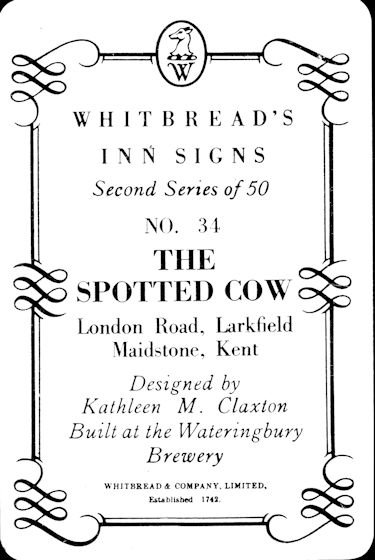 Spotted Cow card 1950