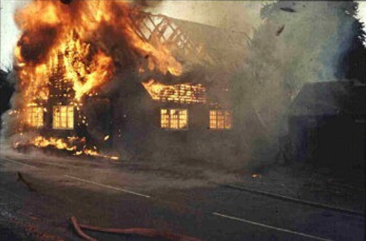 Chequers barn fire 1980s