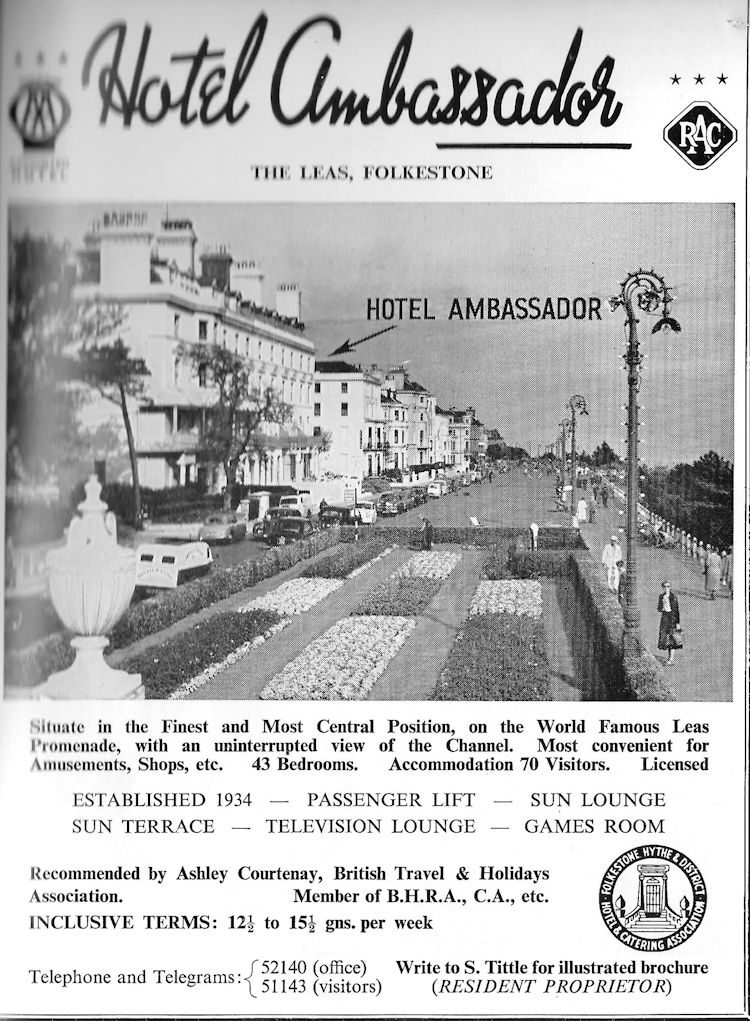 Hotel Ambassador advert