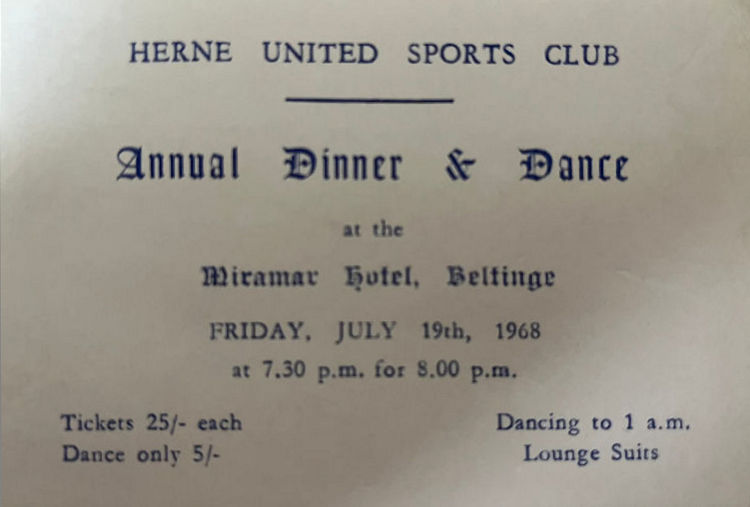Miramar dinner dance card 1968