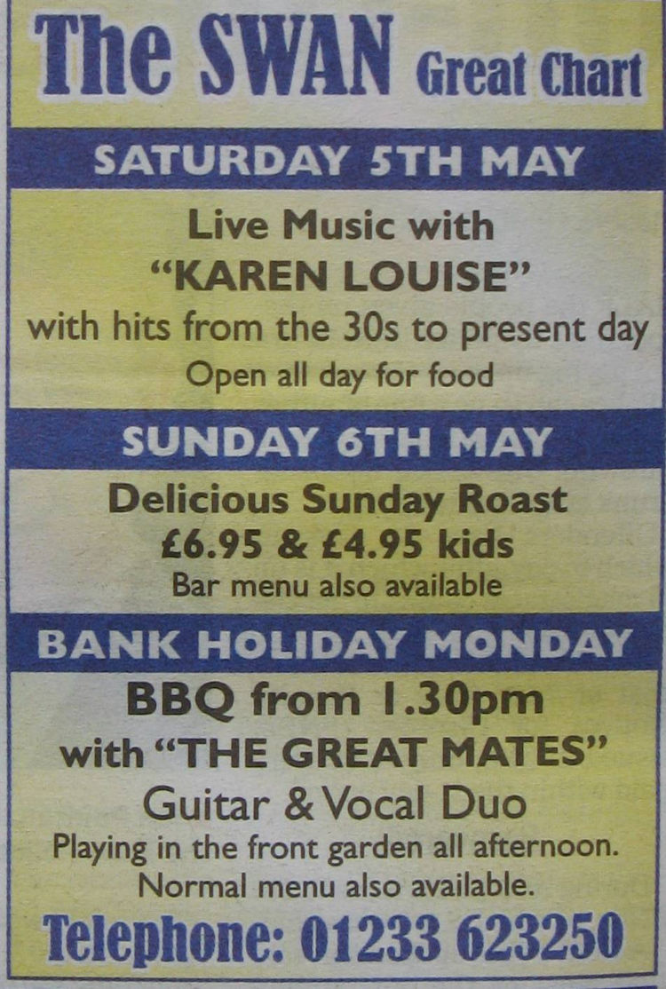 Swan Inn advert 2007