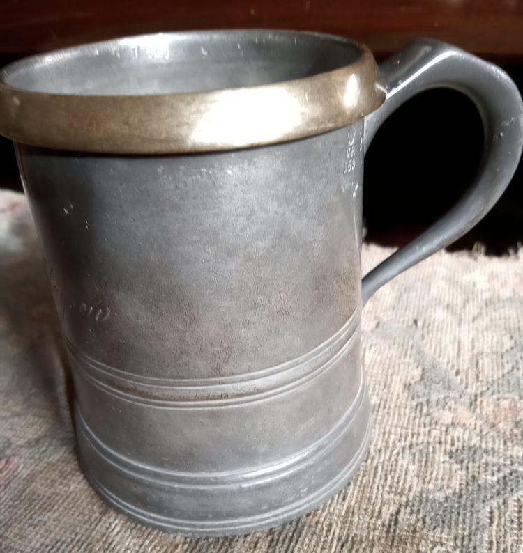 White Swan pewter mug