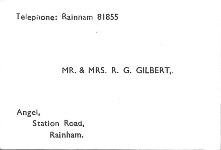 Angel business card 1950s