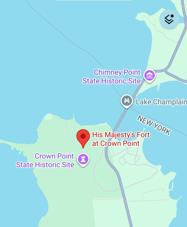 Crown Point Fort map USA