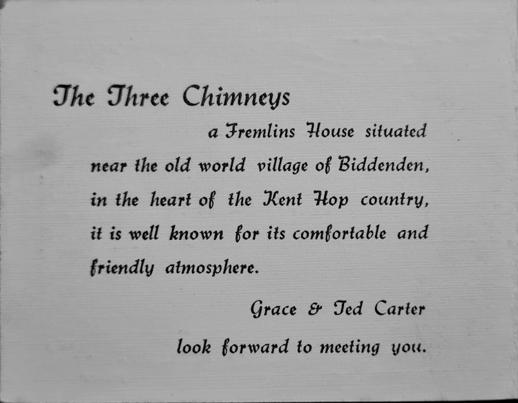 Three Chimneys card 1969