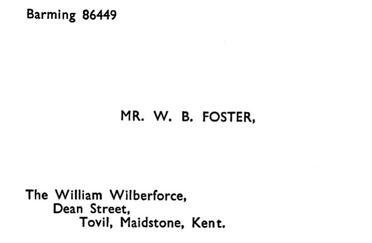 William Wilberforce card 1953