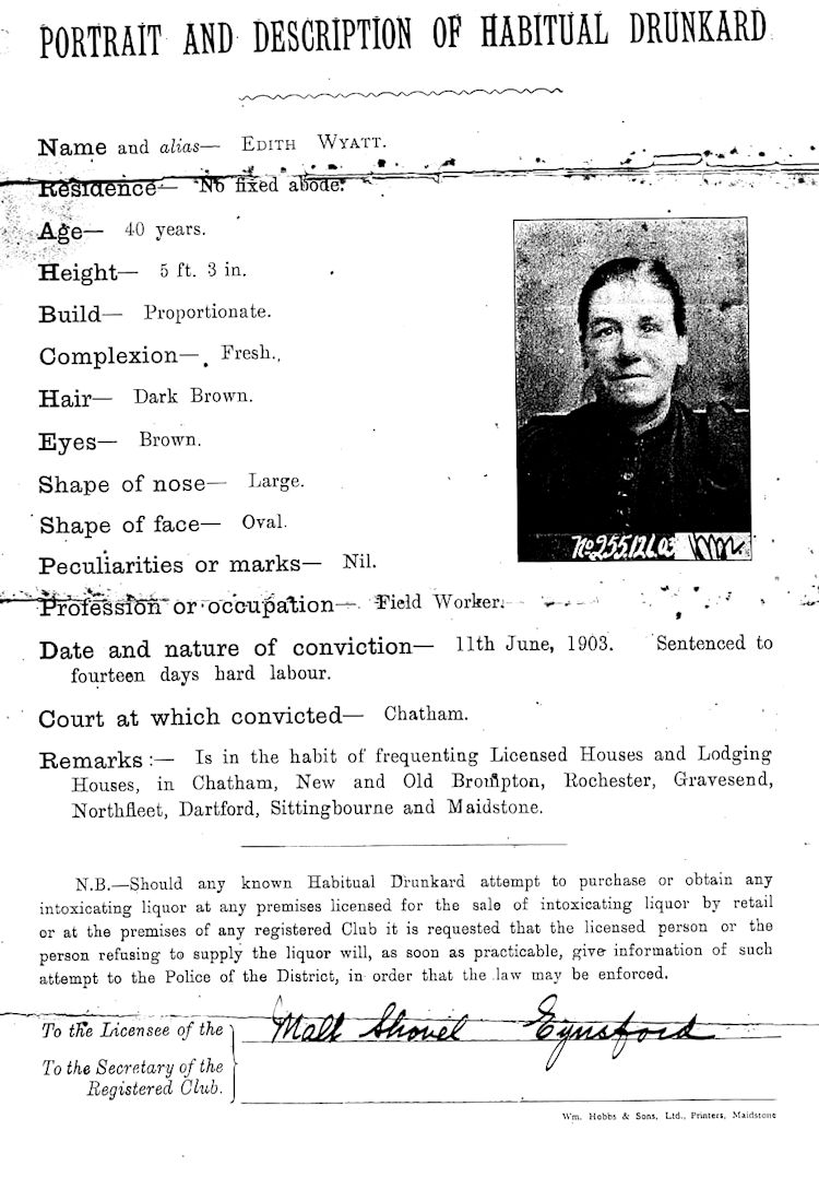 Malt Shovel drunkard notice 1903