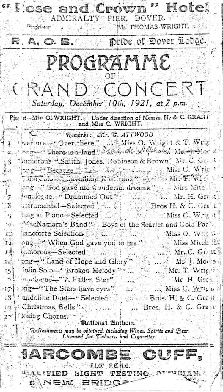 Rose and Crown advert 1921