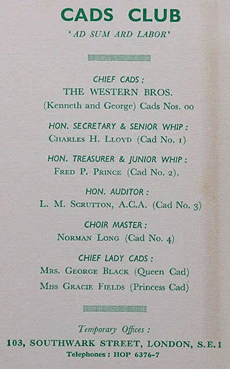 CADS Club 1950s