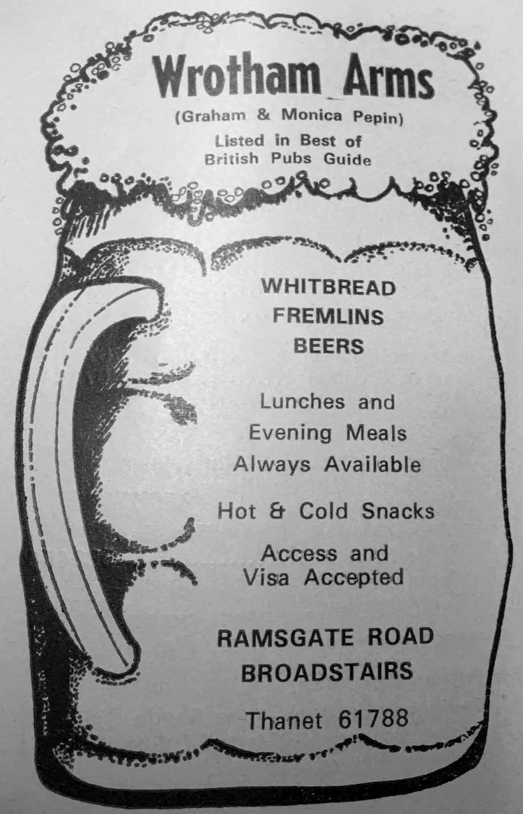 Wrotham Arms advert 1980s