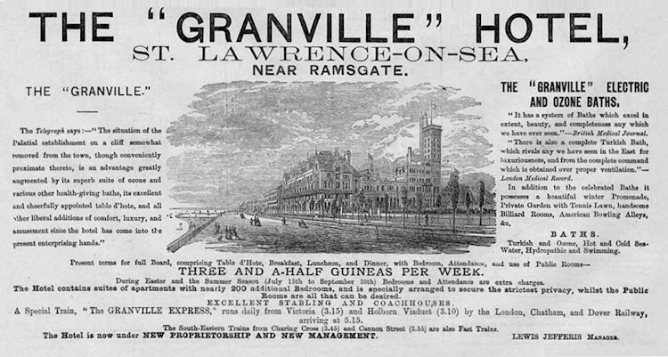 Granville Hotel advert 1882