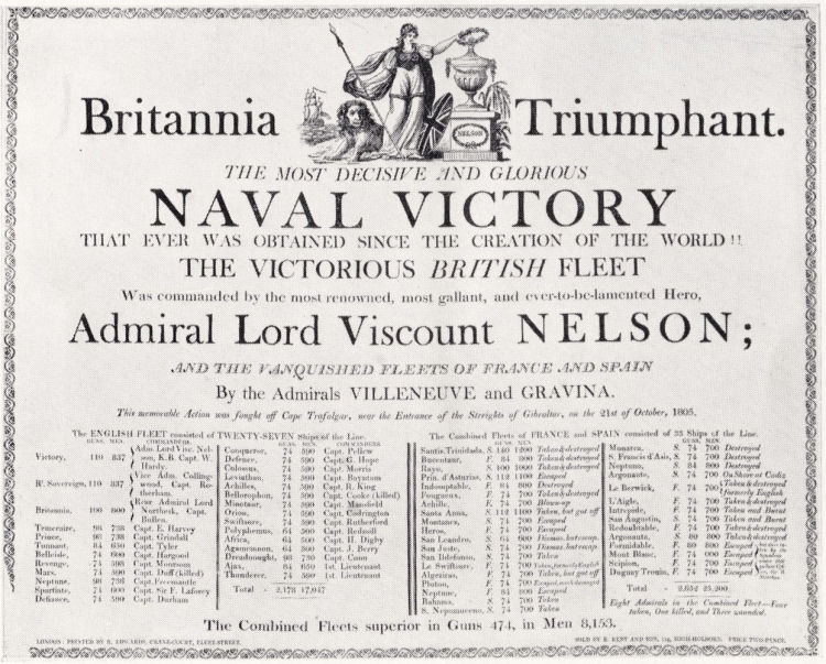 Batle of Trafalgar broadsheet 1805