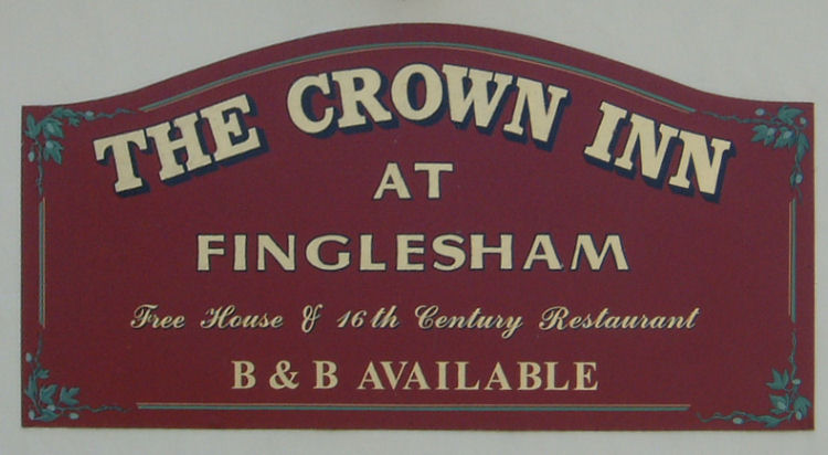 Crown at Finglesham sign