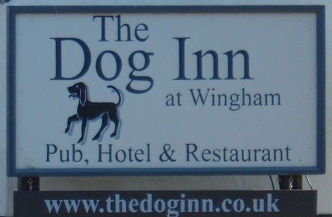Dog Inn sign at Wingham