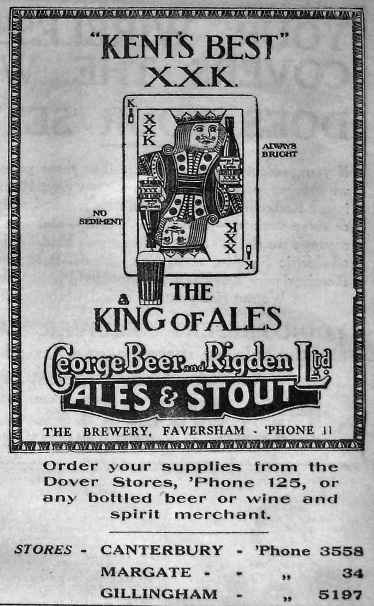 George Beer advert 1938