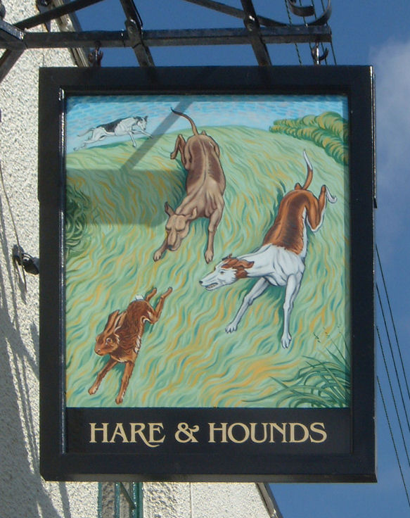 Hare and Hounds sign, Northbourne