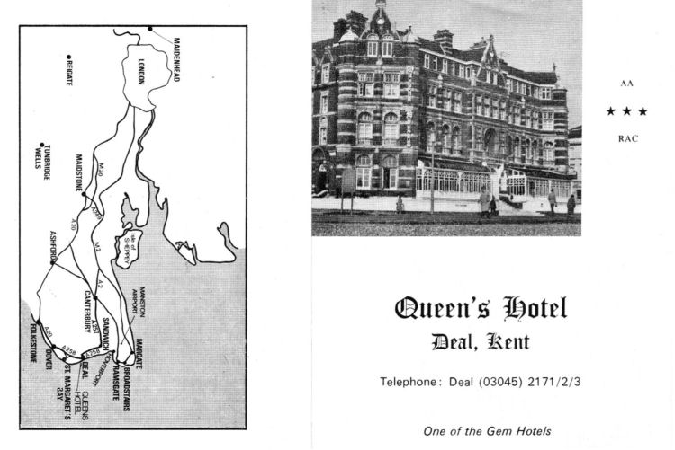 Queen's Hotel business card