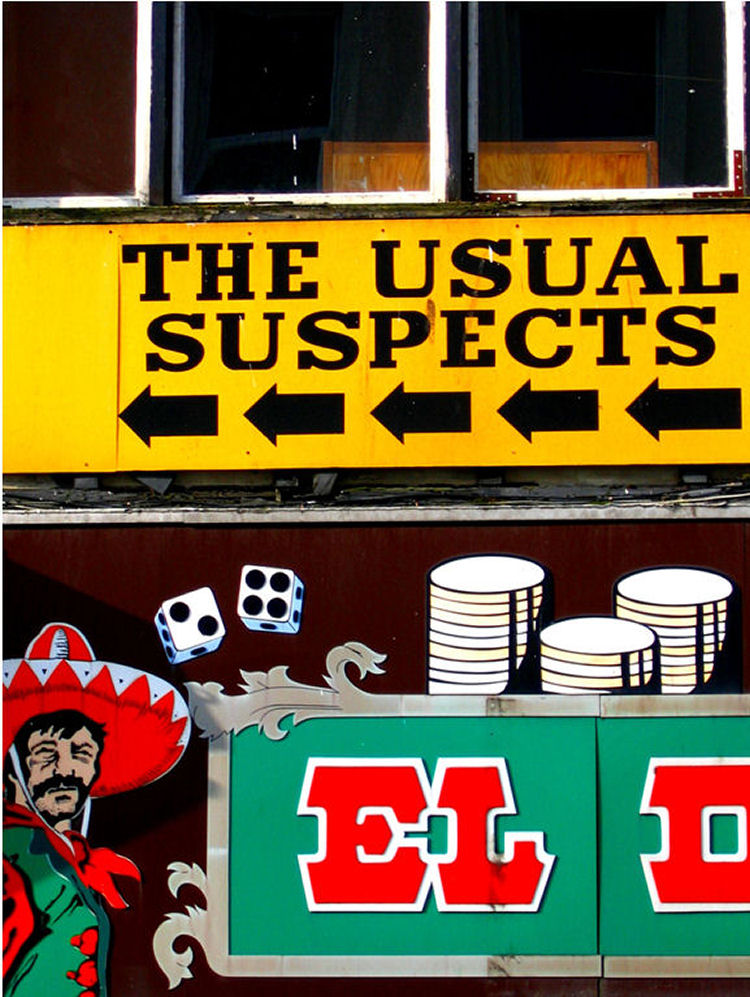 Usual Suspects direction sign