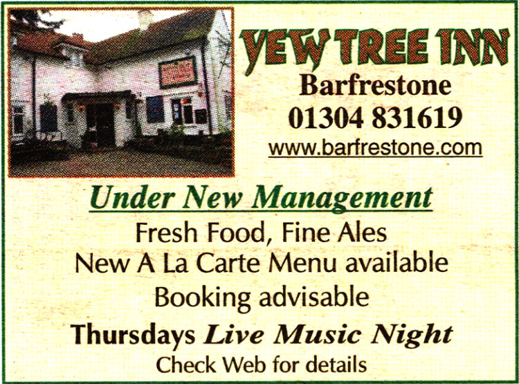 Yew Tree at Barfrestone advert