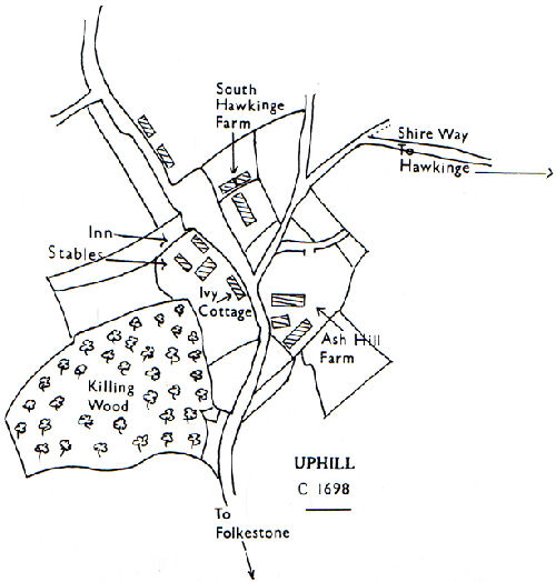 Hawkinge Map of 1698